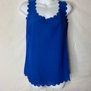 “OASAP” scalloped sleeveless blouse